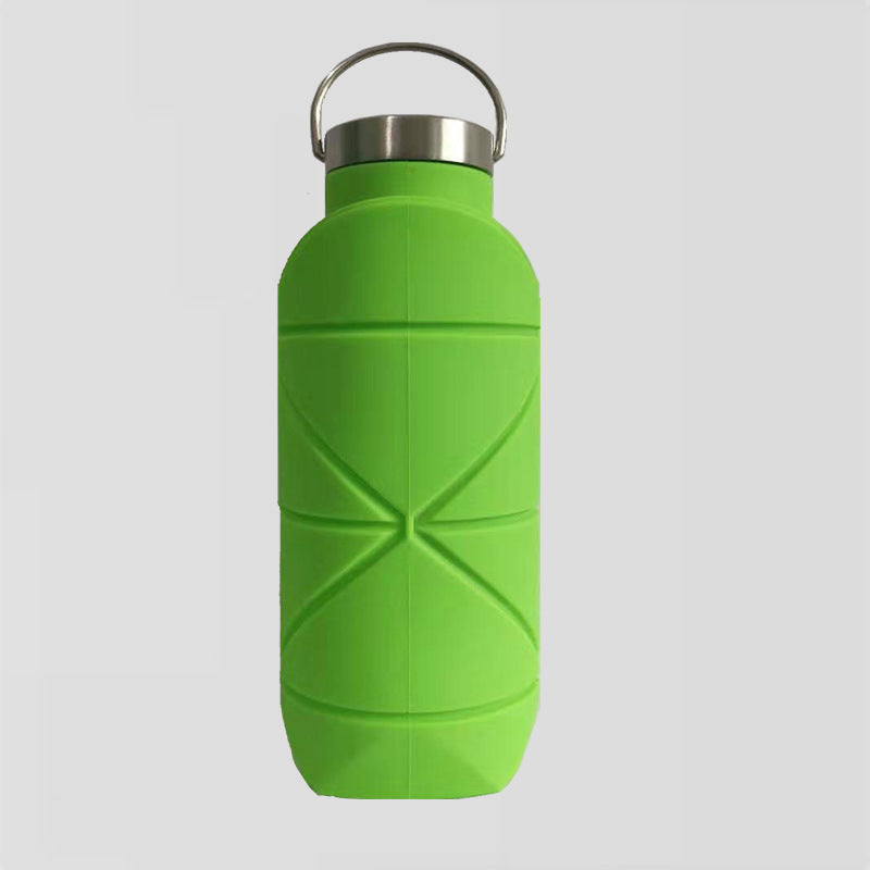 OdiuK Faltbare Trinkflasche Silikon Wasserflasche mit Filter 500ml